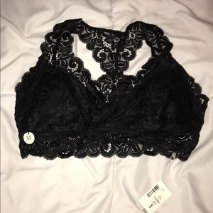 Floral lace triangle bralette